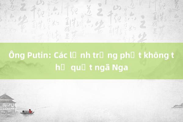 Ông Putin: Các lệnh trừng phạt không thể quật ngã Nga