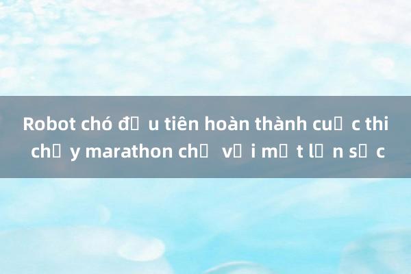 Robot chó đầu tiên hoàn thành cuộc thi chạy marathon chỉ với một lần sạc