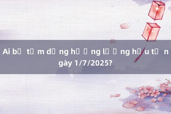 Ai bị tạm dừng hưởng lương hưu từ ngày 1/7/2025?